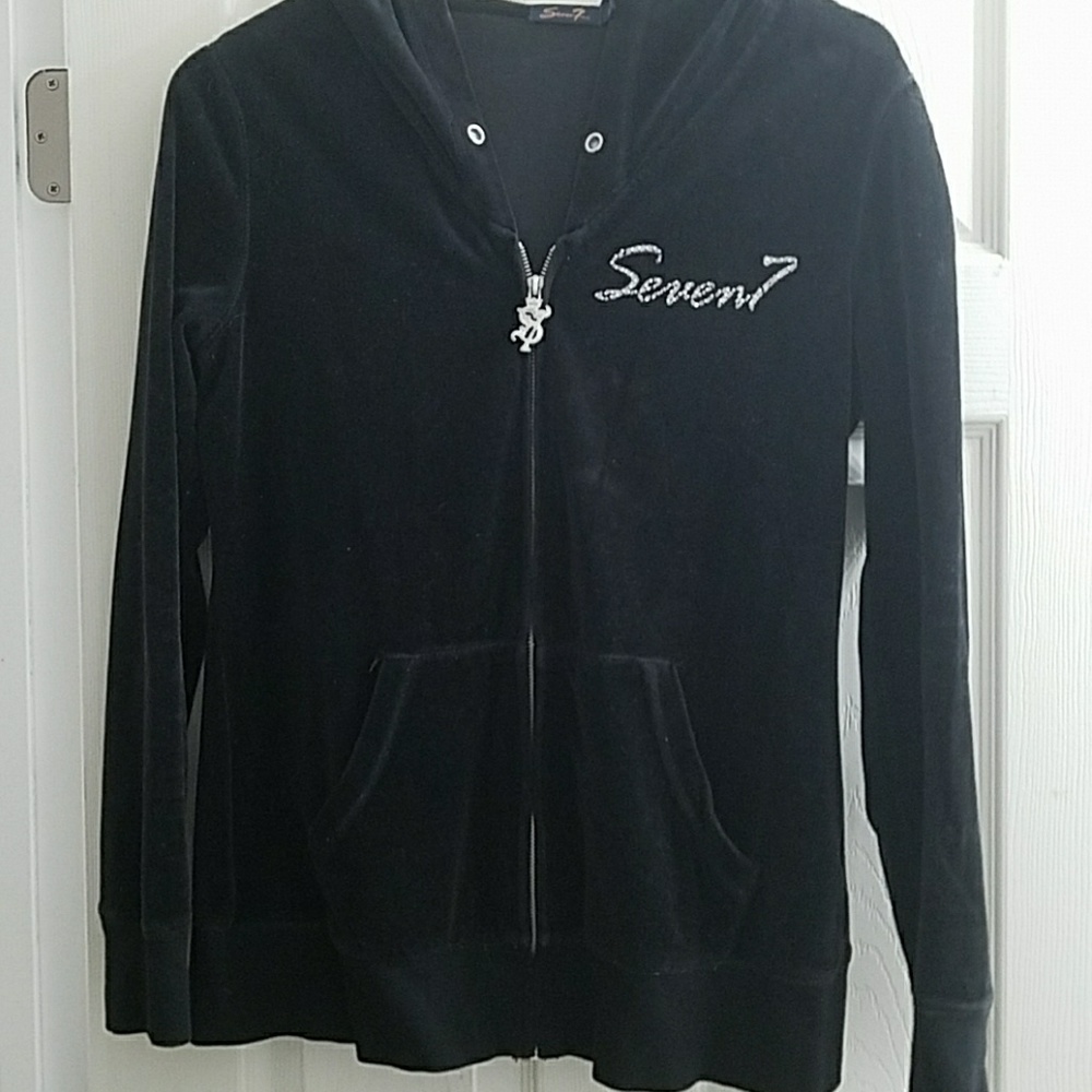 Velour seven zip up hoodie